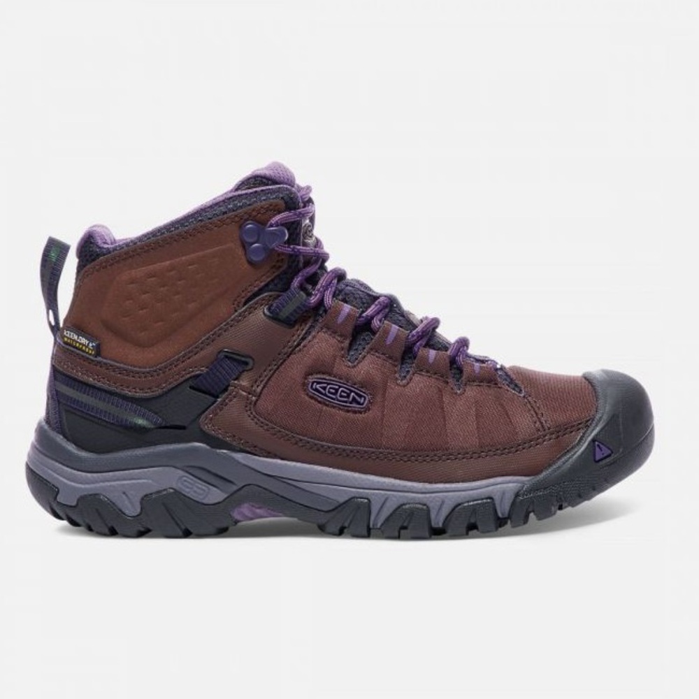 KEEN Targhee EXP Mid Waterproof Hiking Boots in French Roast/Purple